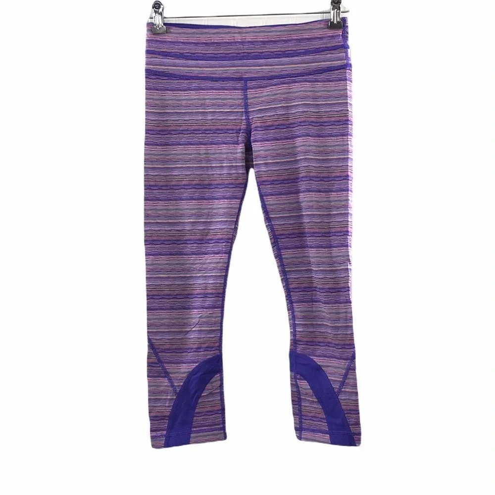 Lululemon Inspire‎ Capri Crop II Space Dye Leggings Womens 6 Pink Purple
